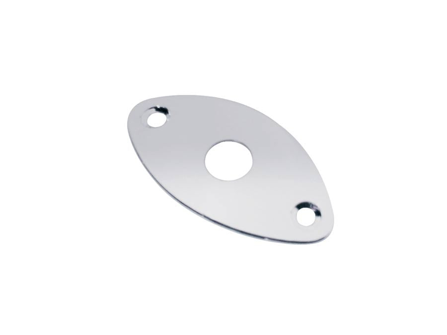 American Football Shaped Contoured / Slanted Metal Jack Plate - Chrome