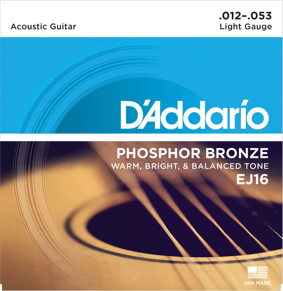 D'Addario (EJ16) Light Phosphor Bronze Acoustic Strings