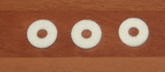 12.7mm white felt washer ( pack 3 ) 1.6mm thick