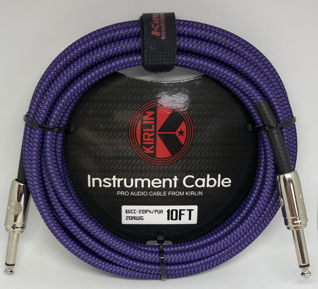 Kirlin 10ft / 3m Purple Woven Straight - Straight Jack Cable