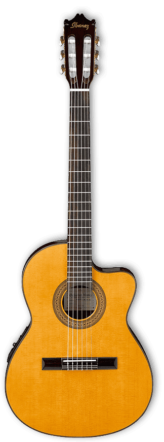 Ibanez GA5TCE-AM Thin Necked / Slim Body Electro Acoustic Classical Guitar - Amber High Gloss