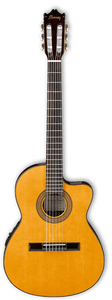 Ibanez (GA5TCE-AM) Thin Necked / Slim Body Electro Acoustic Classical Guitar - Amber High Gloss