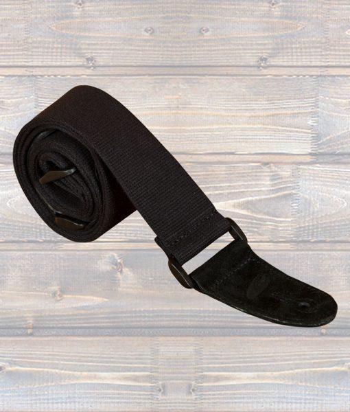 LG 2" Black Cotton Woven Guitar Strap