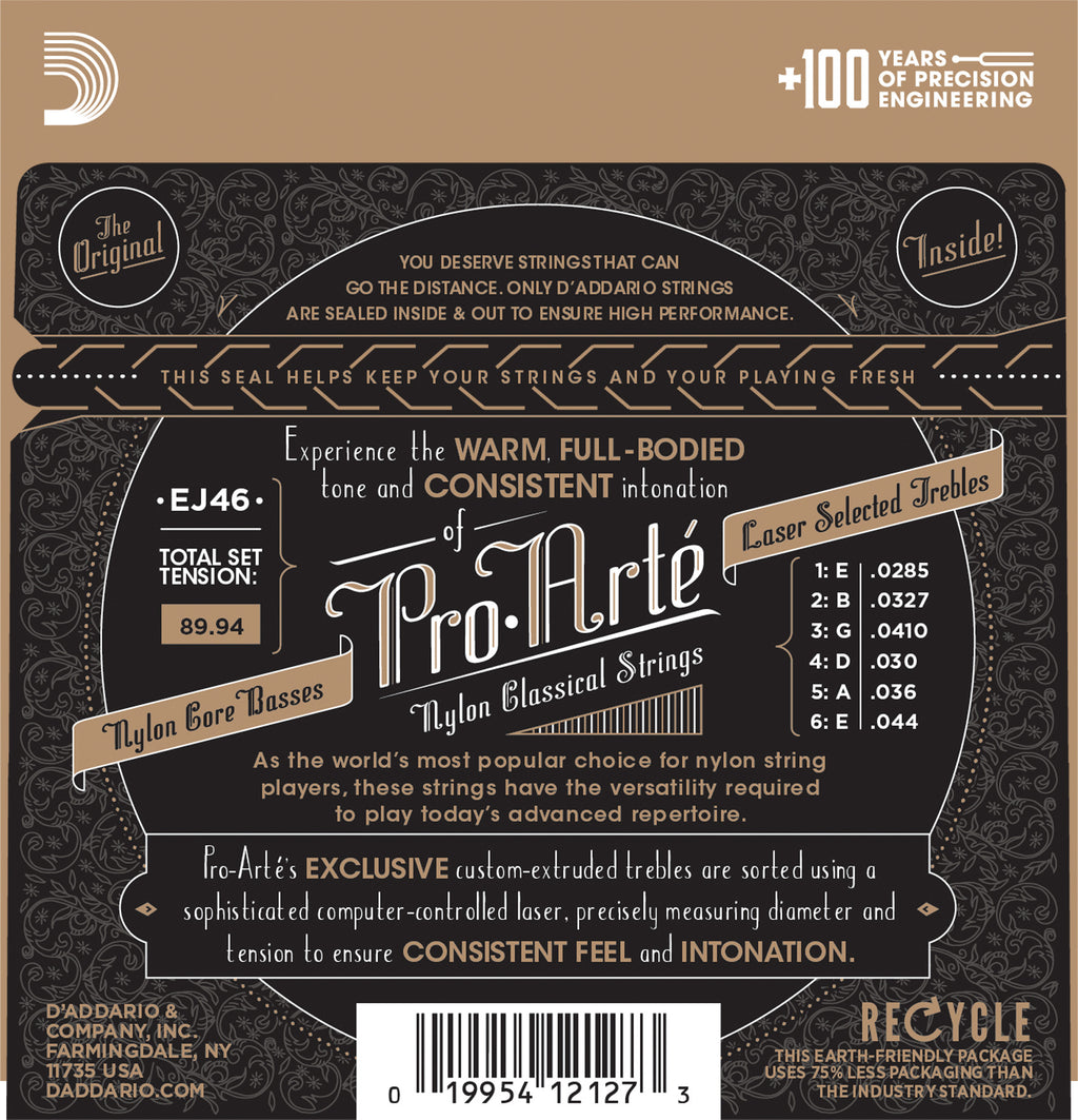 D'Addario EJ46 Pro Arte Classical Guitar Strings - Hard Tension