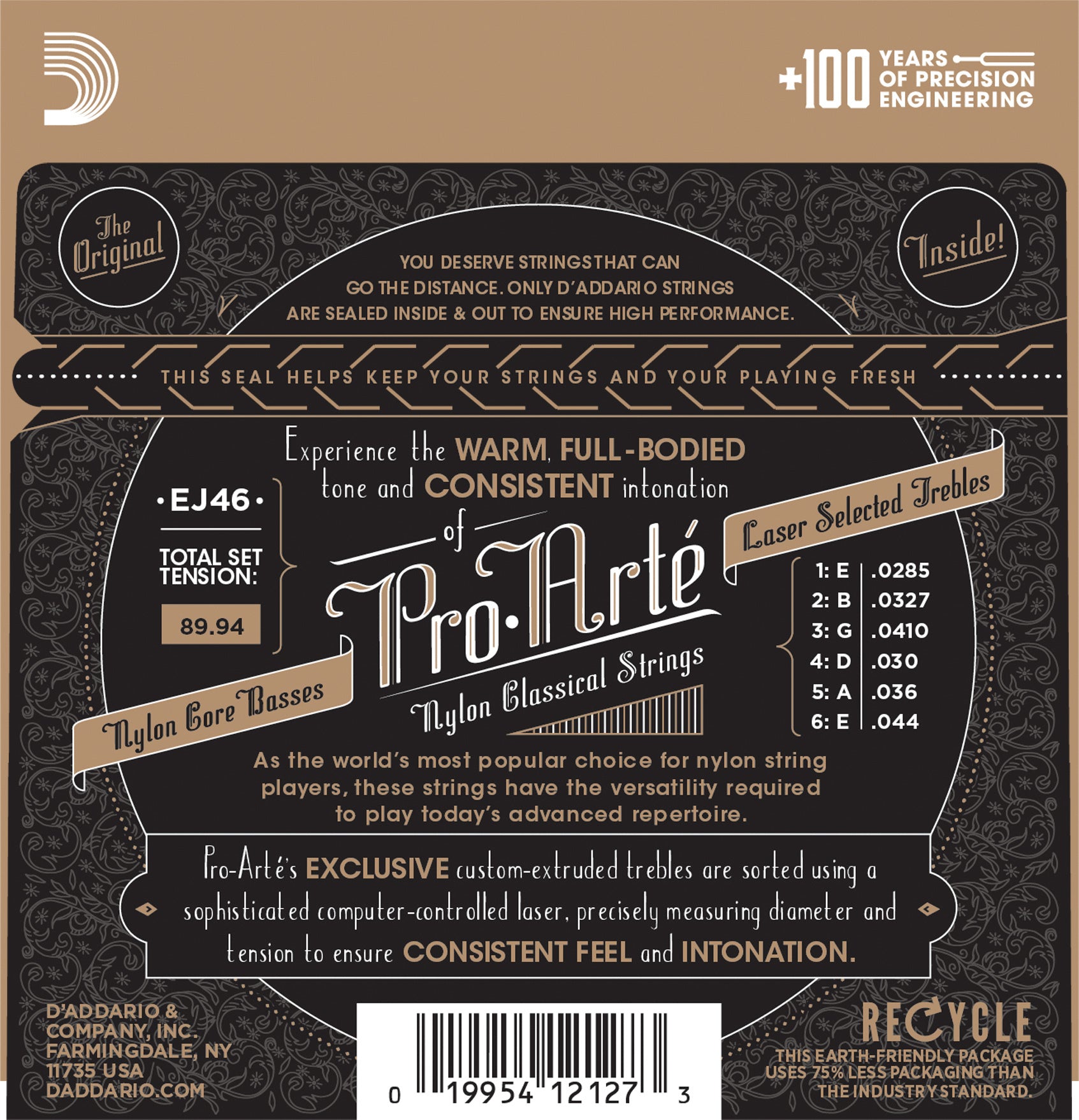D'Addario EJ46 Pro Arte Classical Guitar Strings - Hard Tension