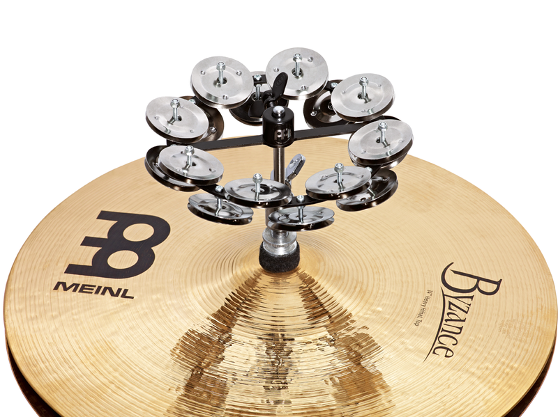Meinl (HTHH2BK) Headliner Hi Hat Tambourine - Steel Jingles 2 Row