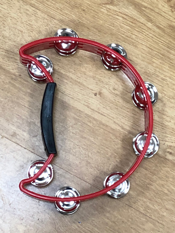 Percussion Plus (PP486/3) Red Double Row Half Moon Tambourine