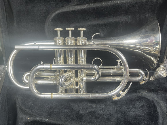 USED Besson 1000 series silver plated cornet outfit