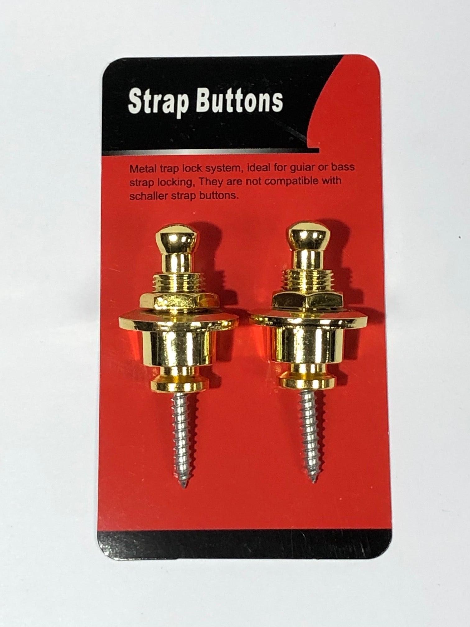 Gold Guitar Strap Locks - Pair