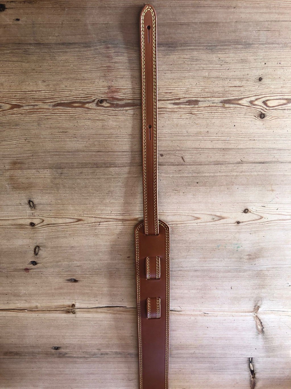 LG Deluxe F.A.B Tan Leather DM Guitar Strap