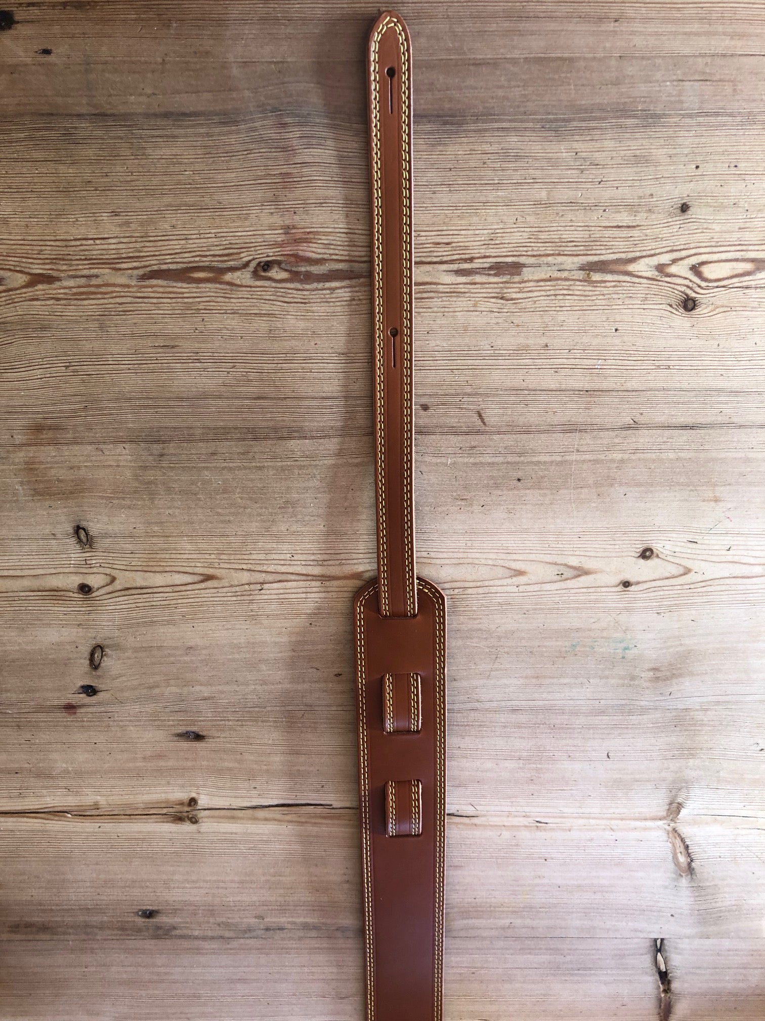 LG Deluxe F.A.B Tan Leather DM Guitar Strap