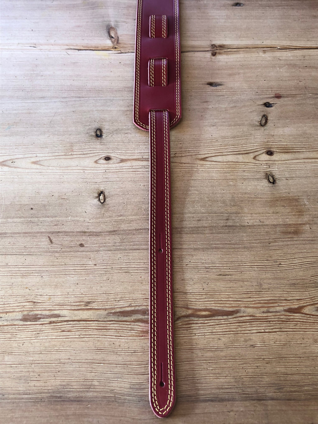 LG Deluxe F.A.B Red Leather DM Guitar Strap
