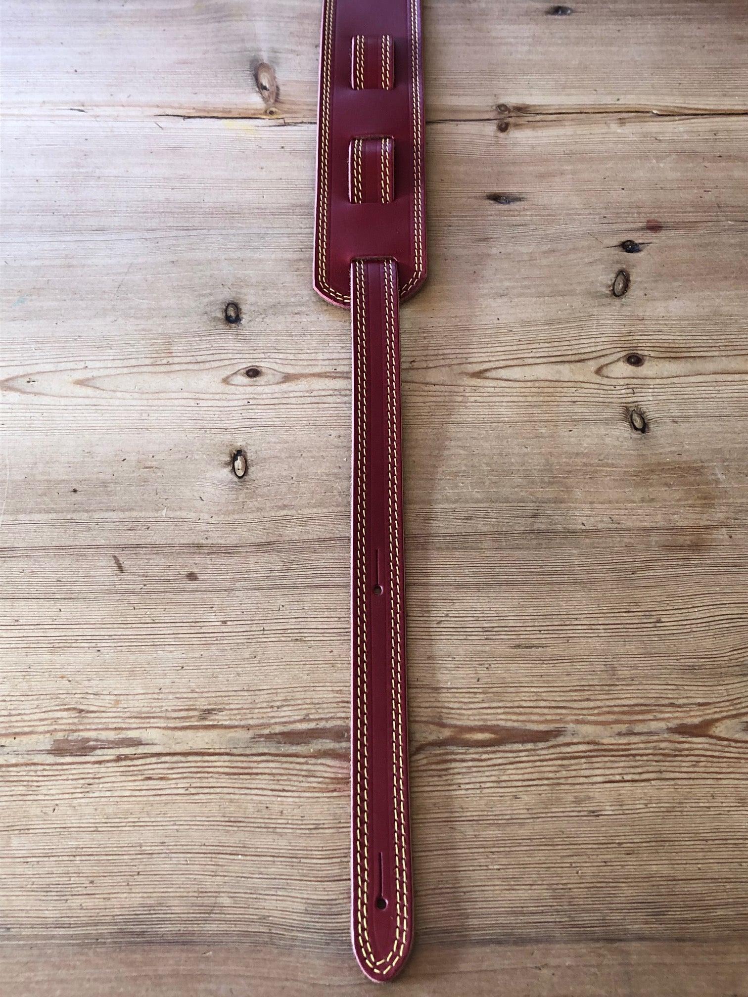 LG Deluxe F.A.B Red Leather DM Guitar Strap
