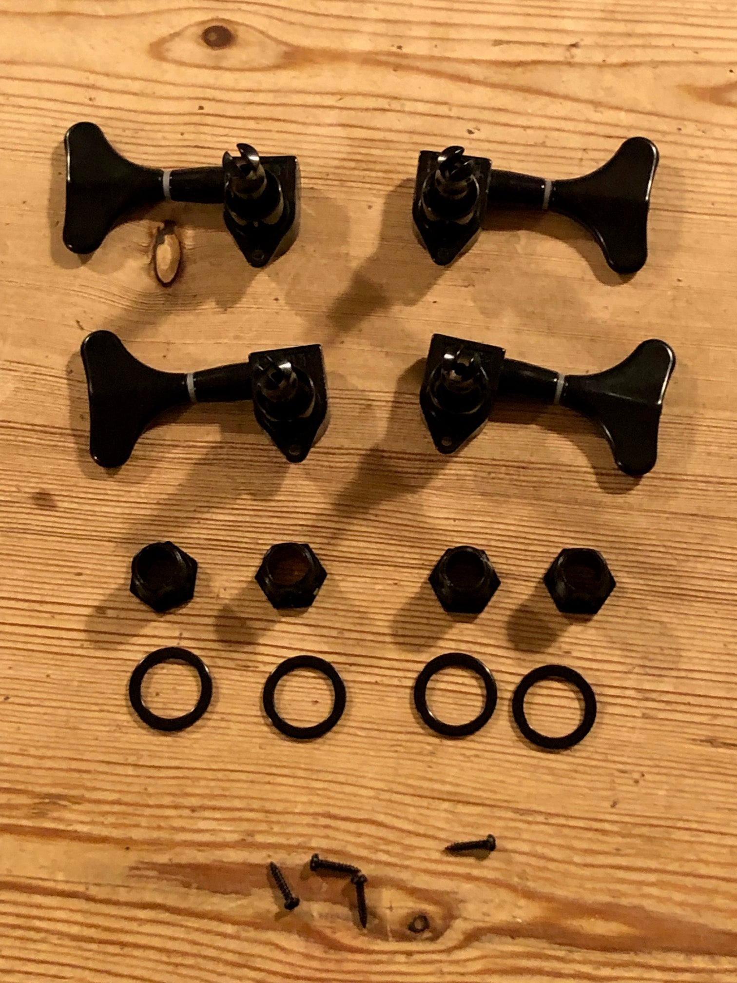 Black Die Cast Bass Guitar Machine Heads - 2 A Side