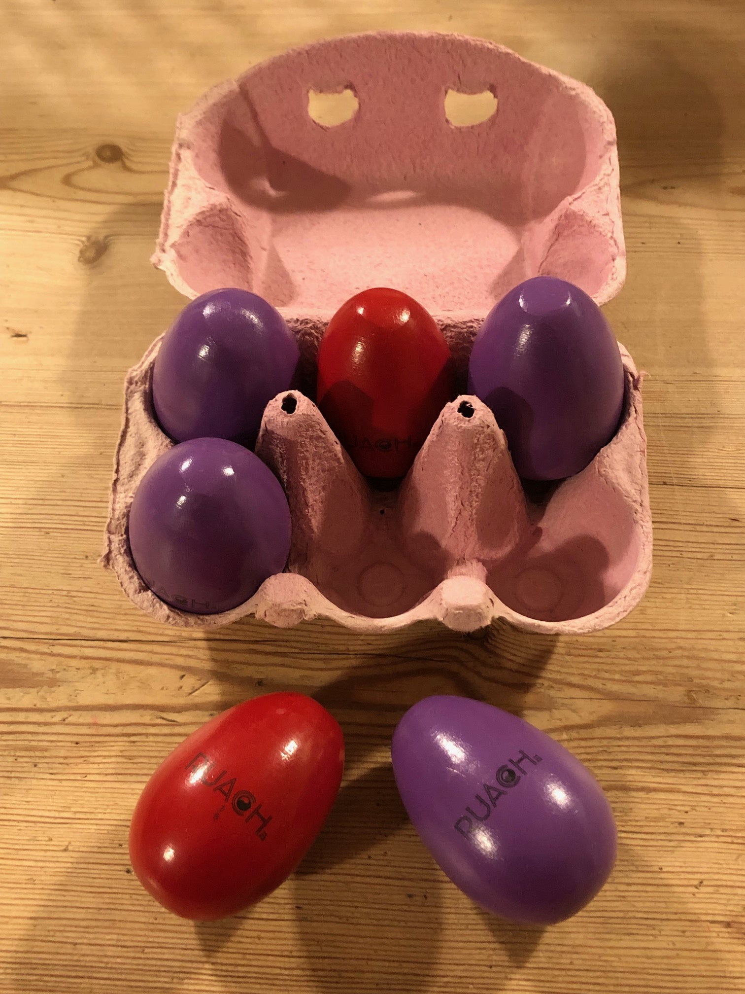 Ruach Half Dozen Wooden Egg Shaker Box (Pink)