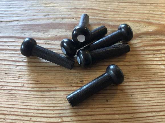 Over Sized / Large Ebony Wooden Bridge Pins - Unslotted