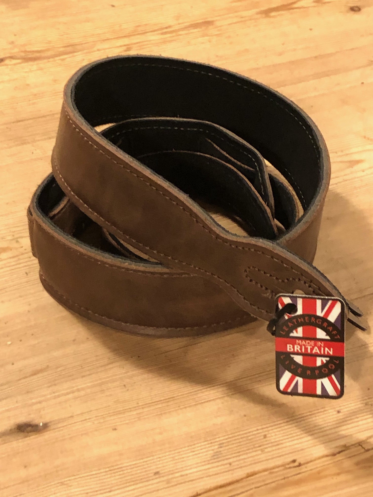 LG "Softy" THIN Brown Leather Ukulele / Mandolin Strap