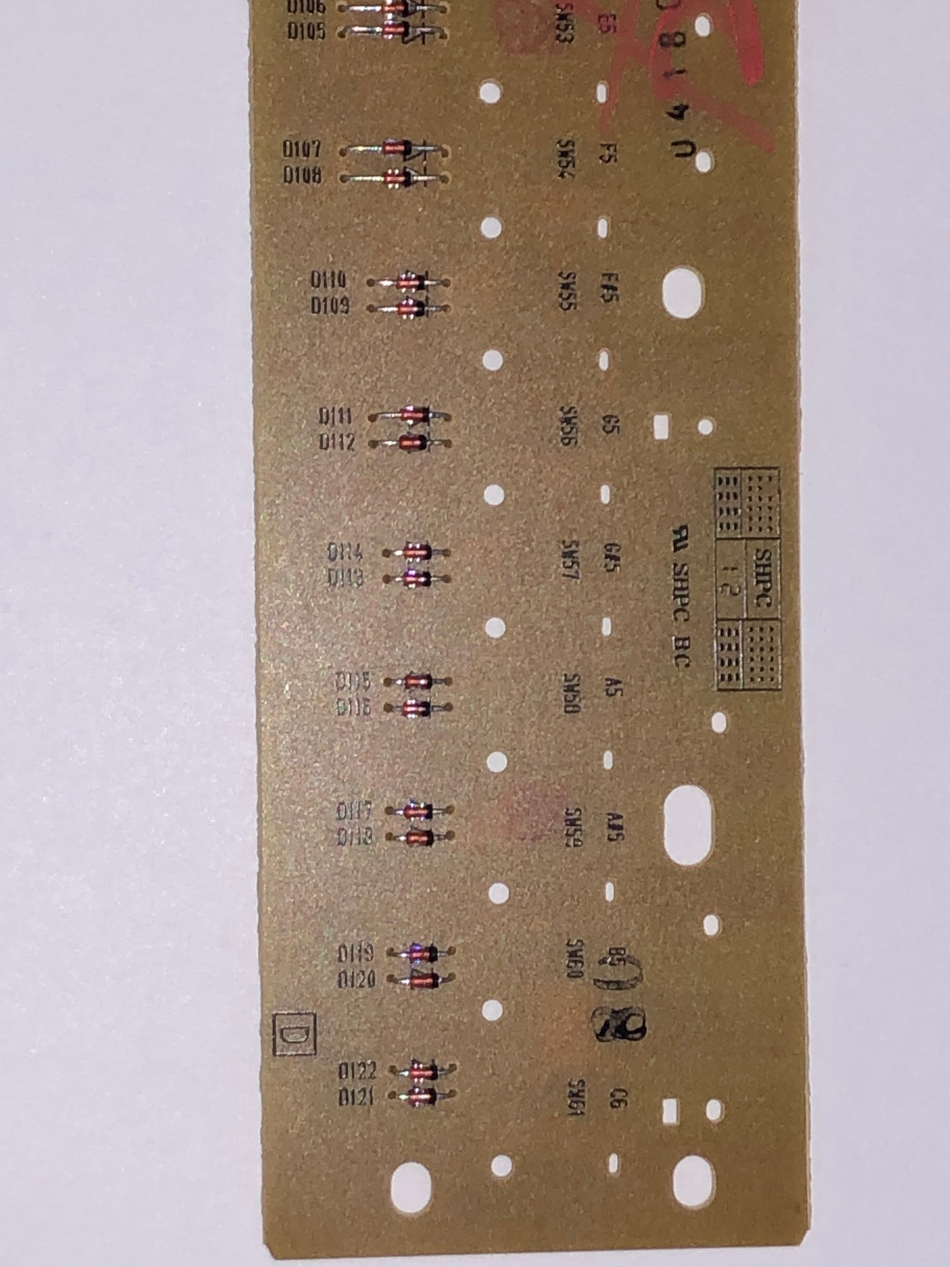 V869550R / V8695503 Yamaha Key Contact Circuit Board MK-H X2335