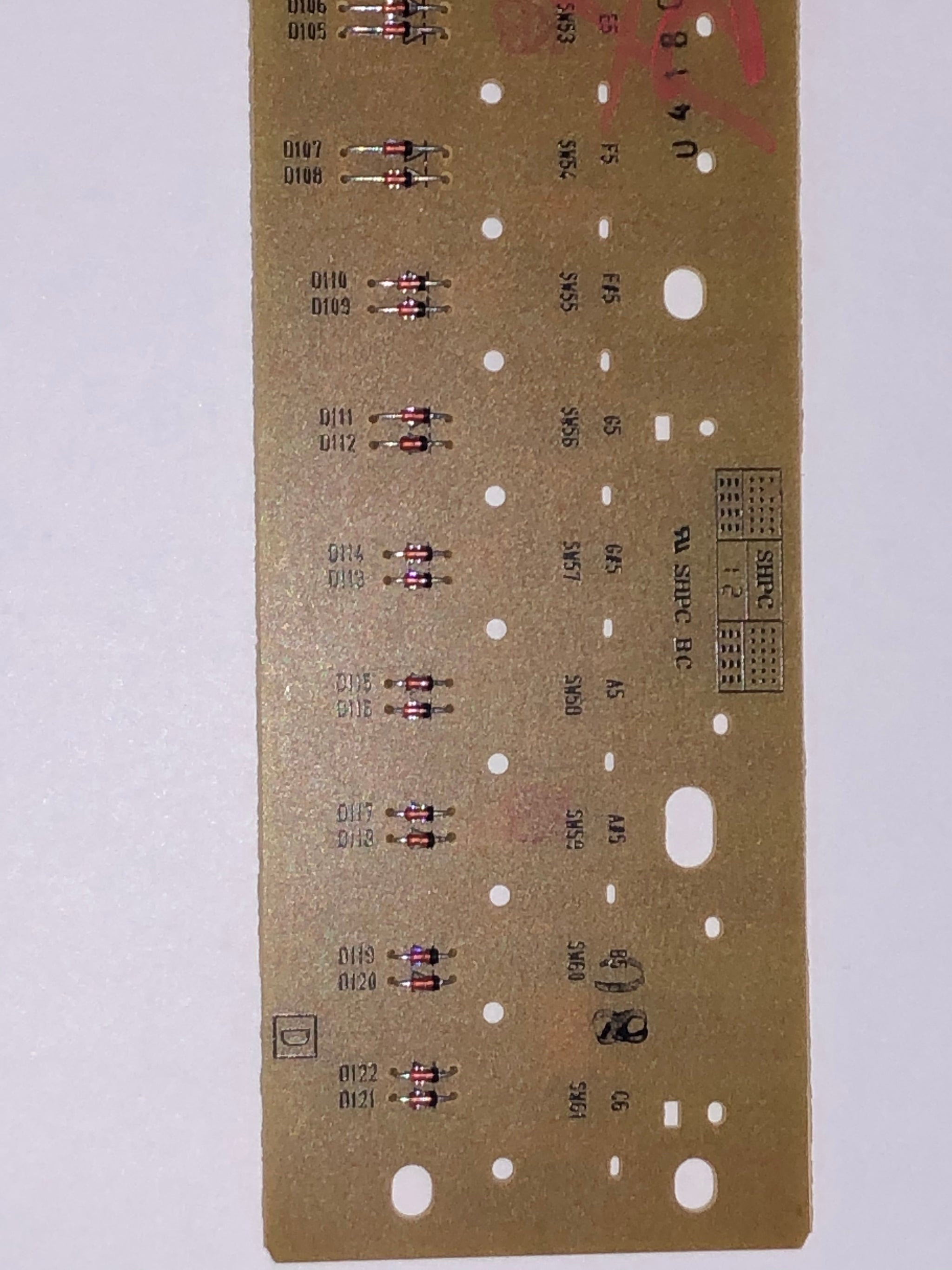 V869550R / V8695503 Yamaha Key Contact Circuit Board MK-H X2335