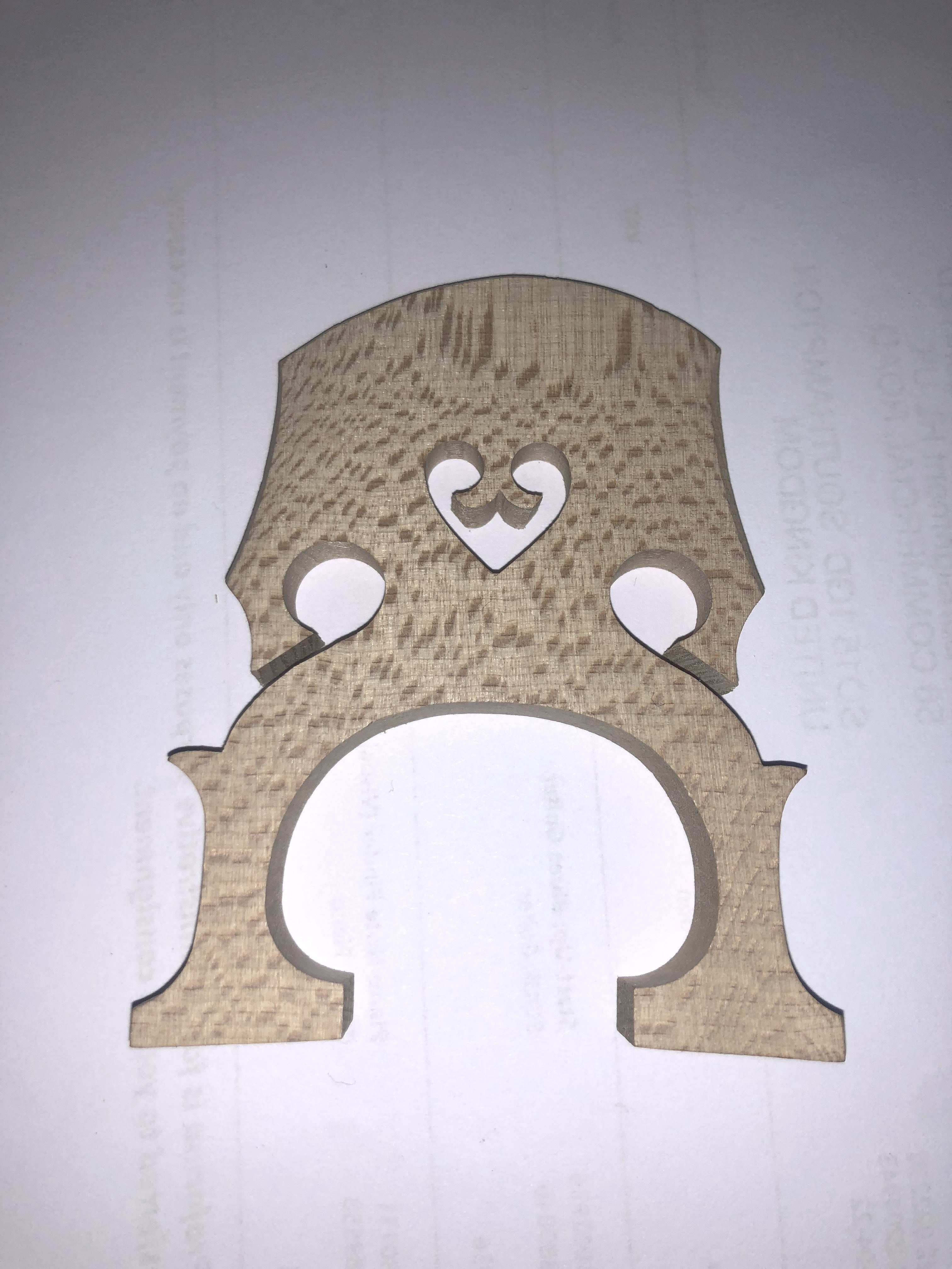 1/8 size fitted cello bridge