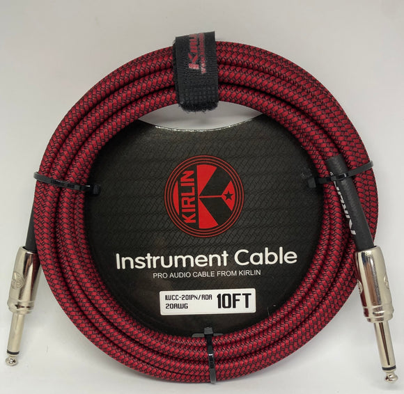 Kirlin 10ft / 3m Red Woven Straight - Straight Jack Cable