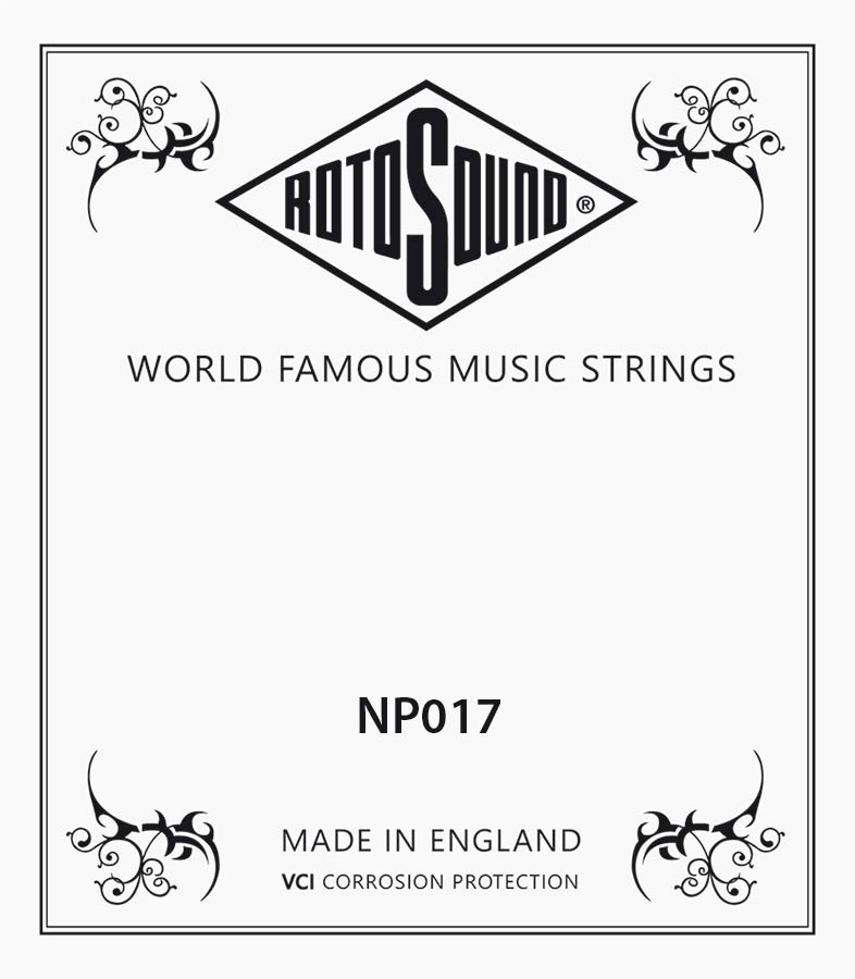 Rotosound Single .017 Plain Stainless Steel Guitar String