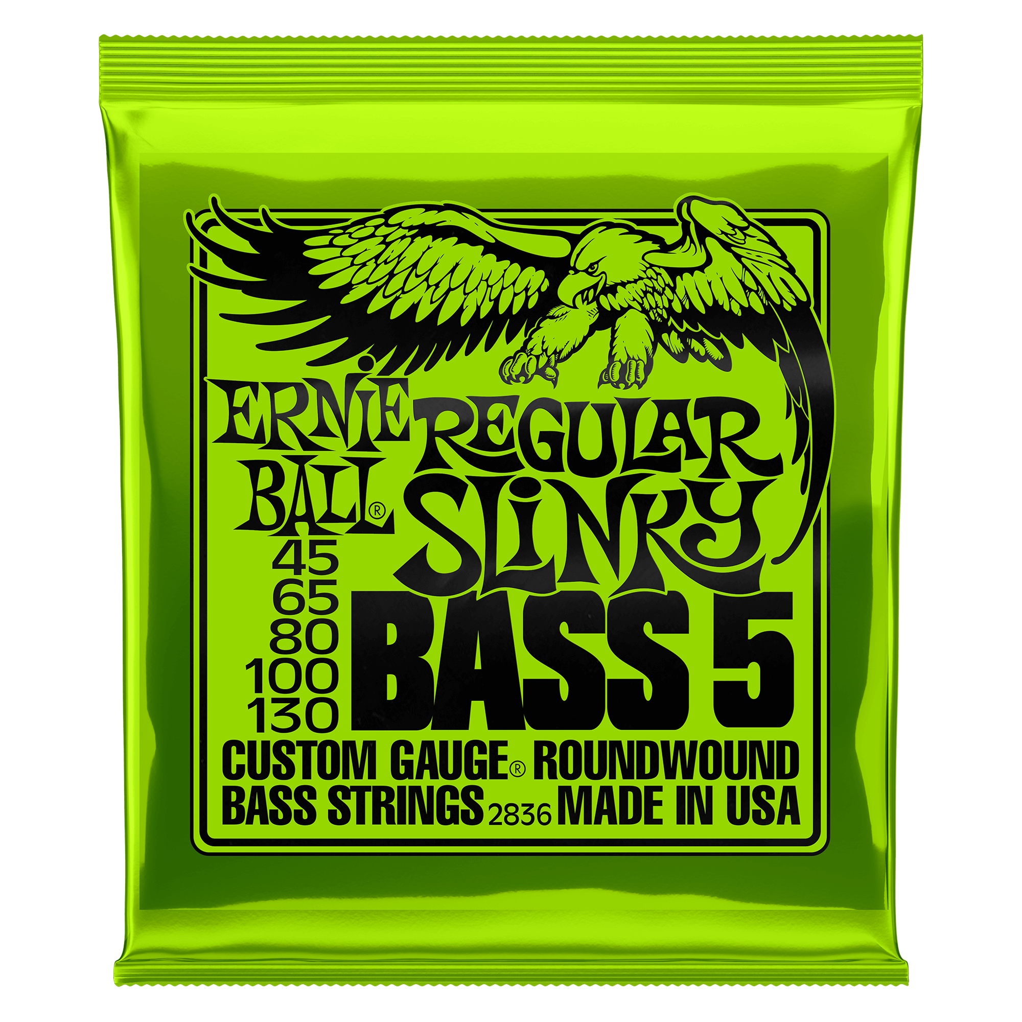 Ernie Ball Regular Slinky 5 String Bass Guitar Strings 45 - 130