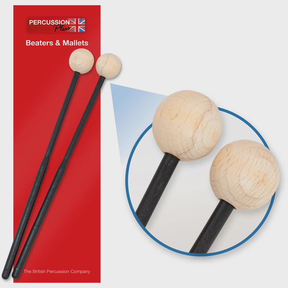Percussion Plus (PP069) Short Handle Wooden Headed Beaters / Mallets