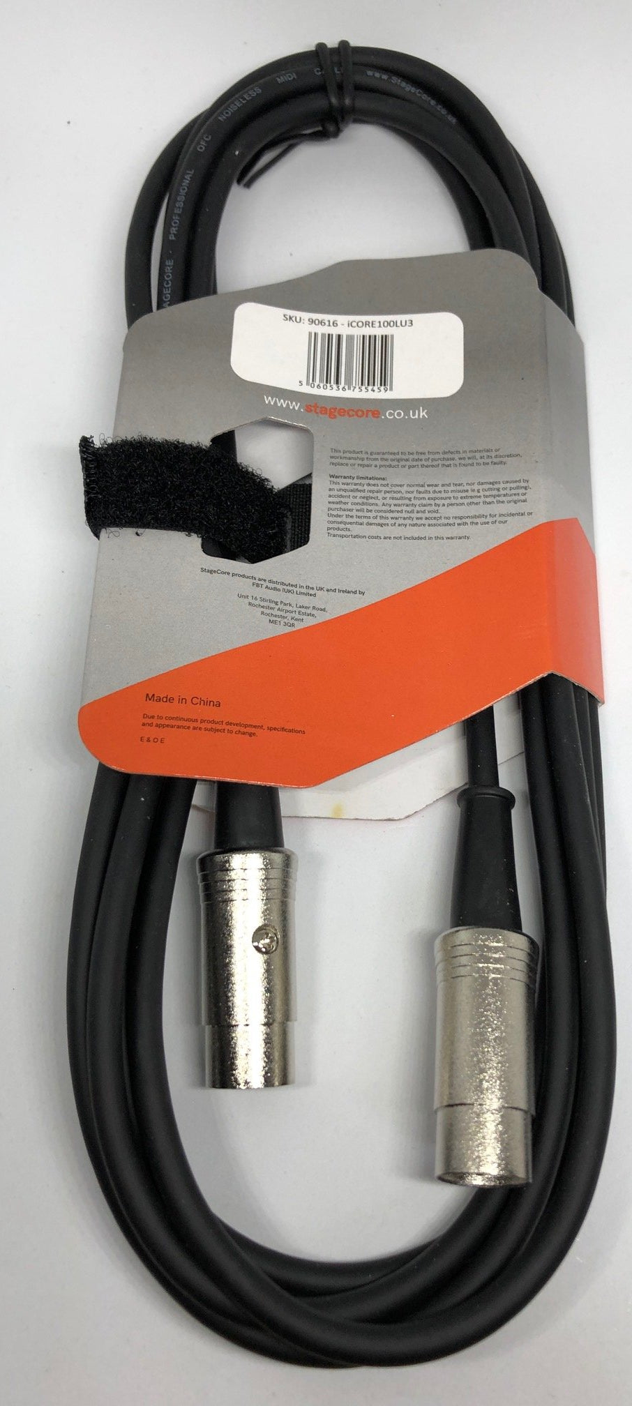Stagecore (ICORE100LU3) 3m 5 Pin / Midi Cable
