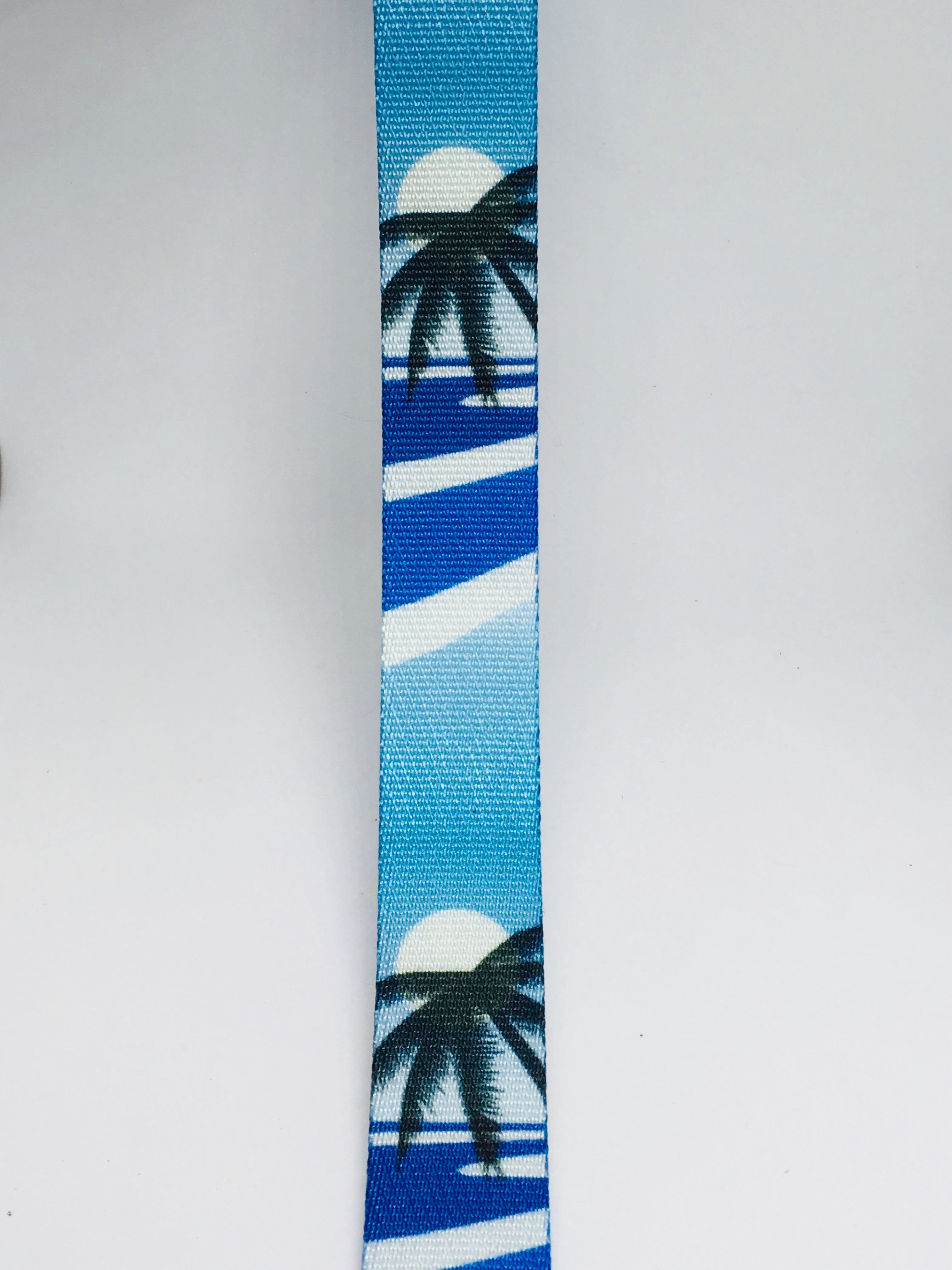 LG 1"  Hawaiian Sunset Graphic Blue Webbed Ukulele Strap