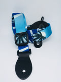 LG 1"  Hawaiian Sunset Graphic Blue Webbed Ukulele Strap