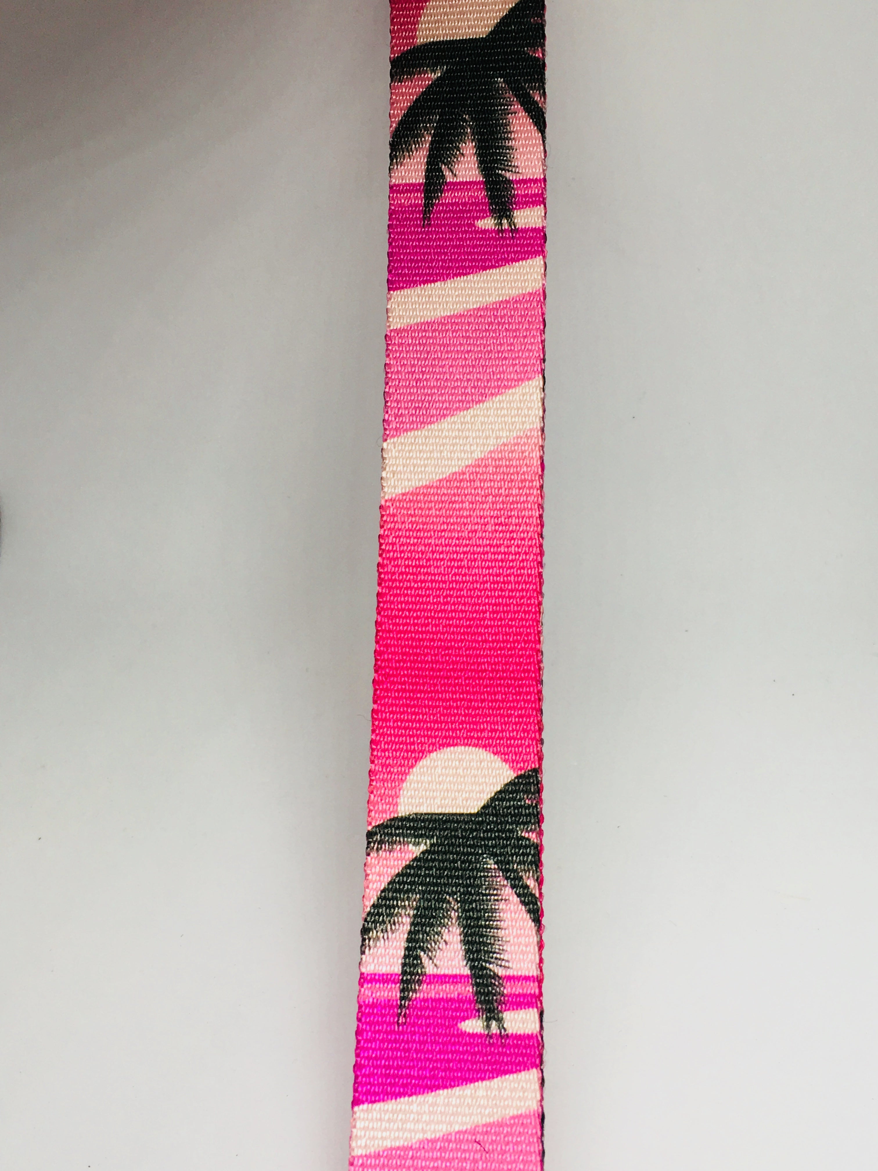 LG 1" Sunset / Hawaiian pink webbed ukulele strap