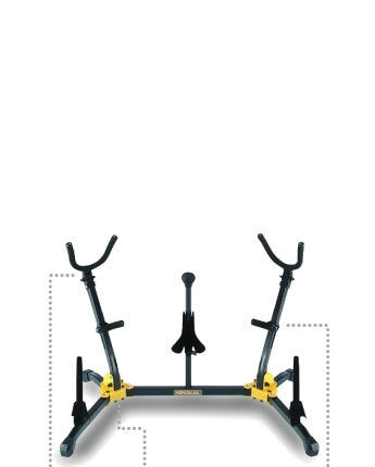 Hercules dual saxophone stand with pegs