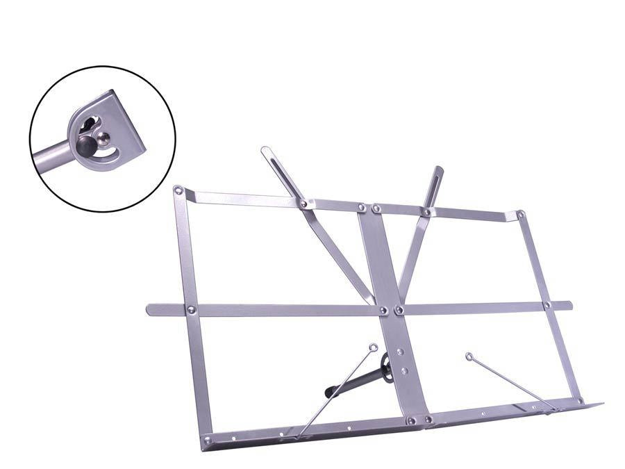 Folding table top music stand - Silver