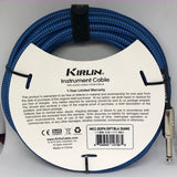 Kirlin 20ft / 6m Blue Woven Right Angle - Straight Jack Cable