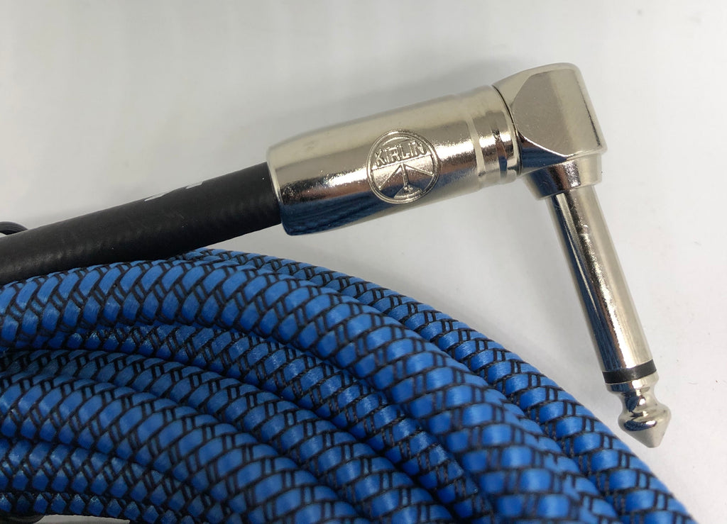 Kirlin 20ft / 6m Blue Woven Right Angle - Straight Jack Cable