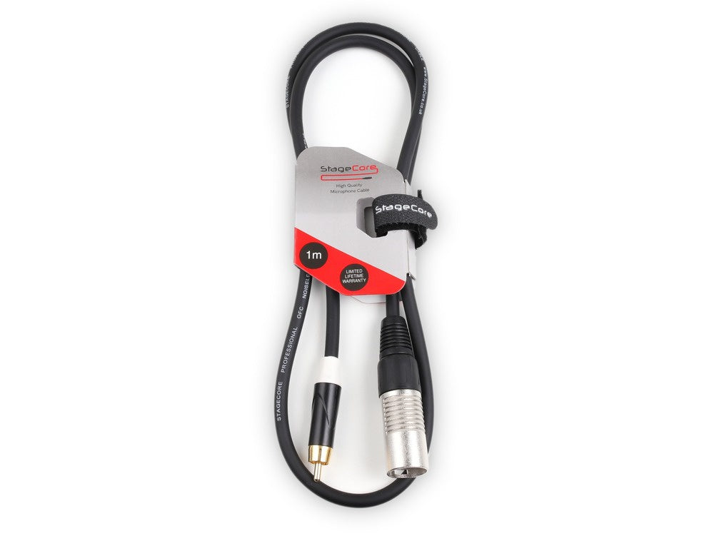 Stagecore 1m Male XLR - Single Male RCA Cable