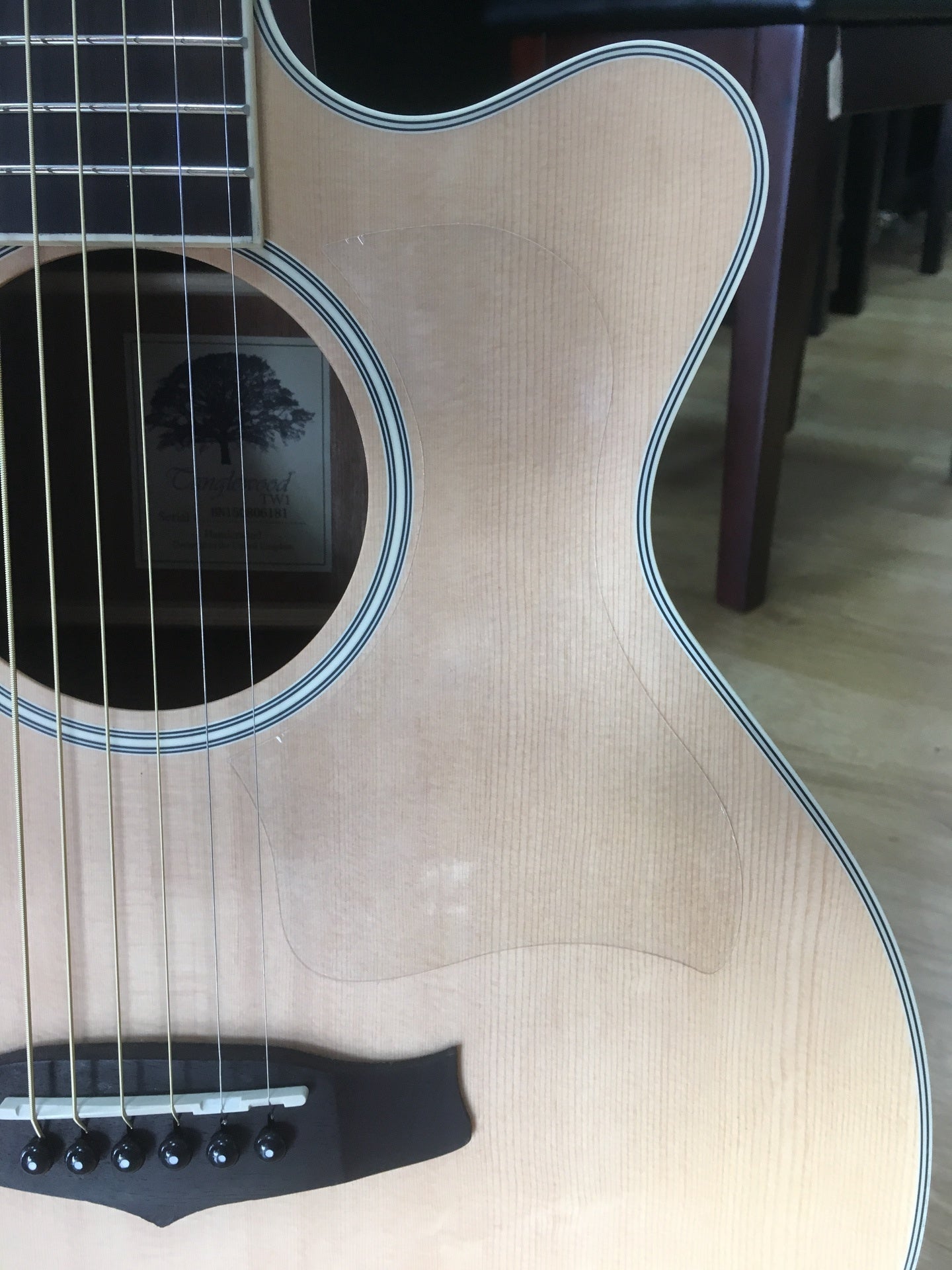 Transparent G style self adhesive scratch plate / pick guard