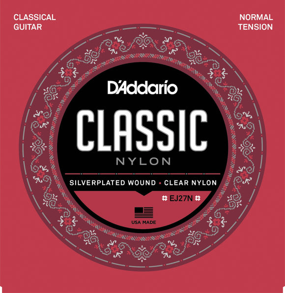 D'Addario (EJ27N) Nylon Classical Guitar Strings - Normal Tension