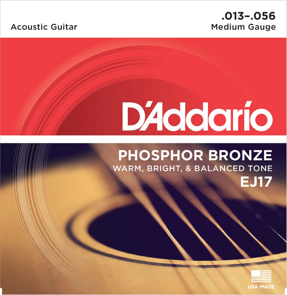 D'Addario (EJ17) Medium Phosphor bronze acoustic strings