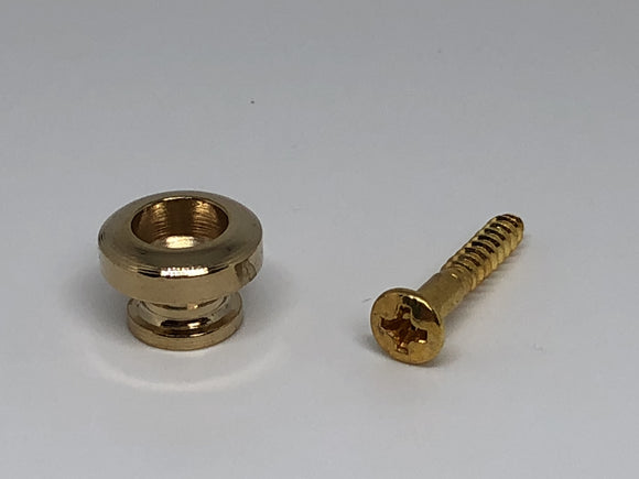 Gold coloured guitar end pin / strap button - single