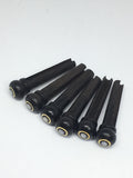 Ebony Wooden Bridge Pins With Parisian Eye Inlay