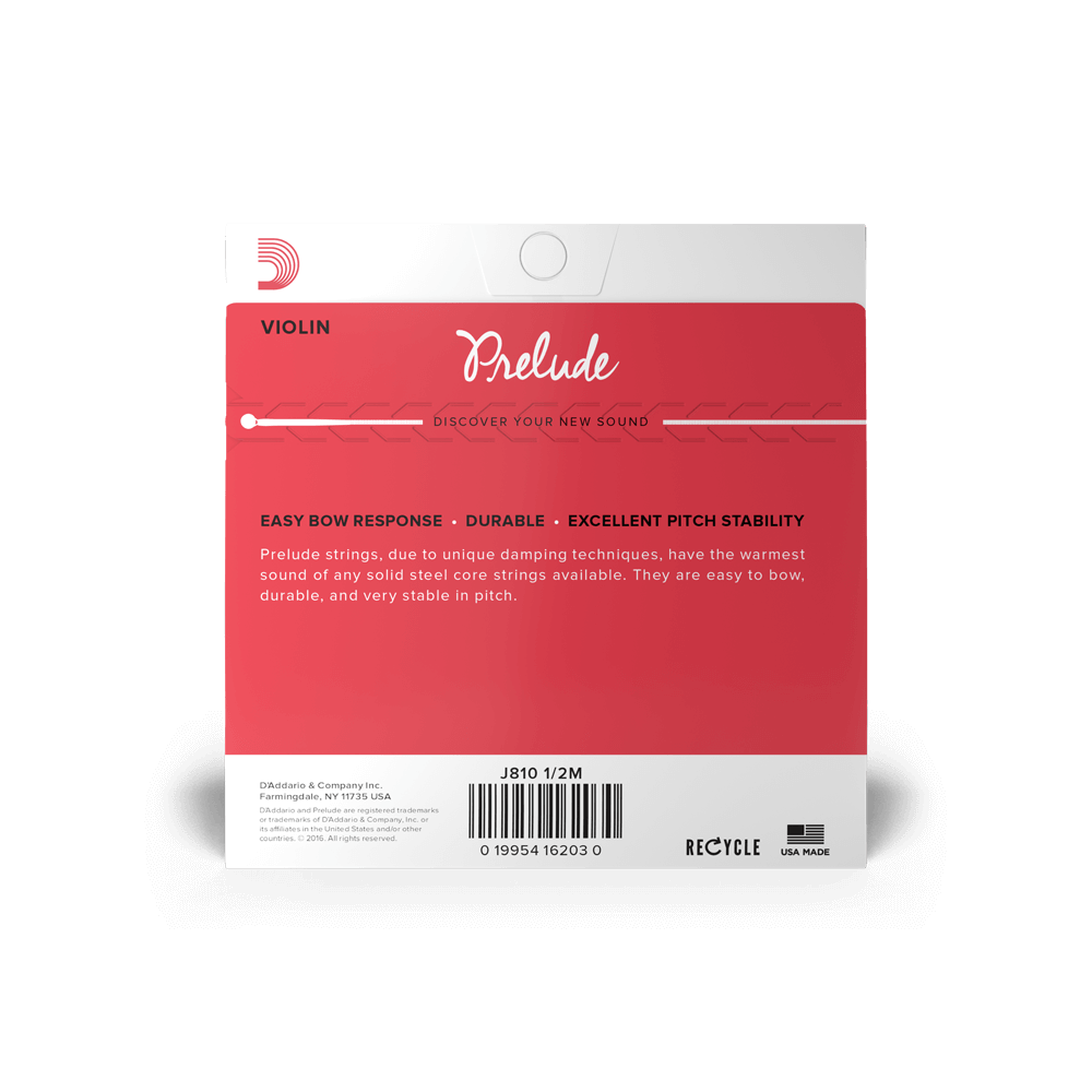 Prelude By D'Addario 1/2 Violin String Set - Medium Tension