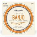 D'Addario EJ61 Medium Nickel Plated 5 String Banjo Set