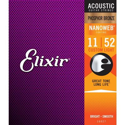 Elixir Nanoweb (Custom Light) Phosphor Bronze Acoustic Strings
