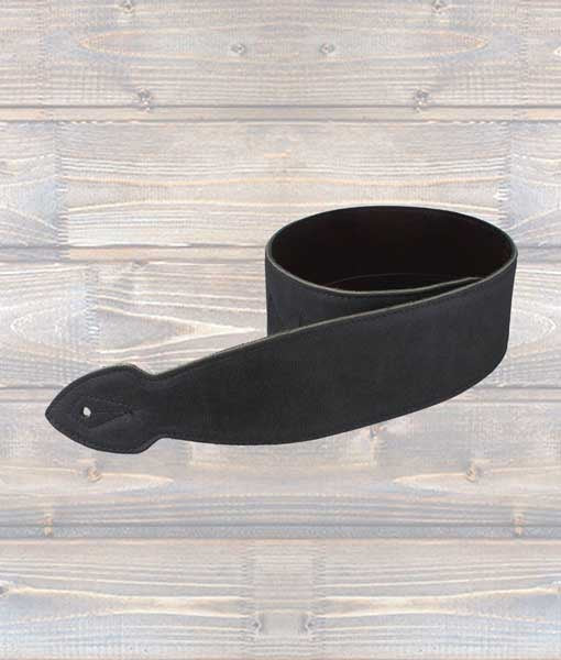 LG "Softy" X-LONG Black Leather Guitar Strap