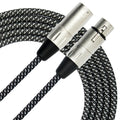Kirlin 20ft / 6m Black & White Woven Fabric Coated XLR - XLR Microphone Cable