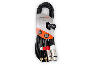 Stagecore 3m 2x Female XLR - 2x Male RCA Cable