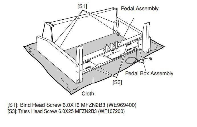 WF10720R-N   Clavinova stand bolt 6.0X25 MFZN2B3