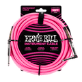 Ernie Ball 10ft / 3m Neon Pink Braided Right Angle - Straight Jack Cable